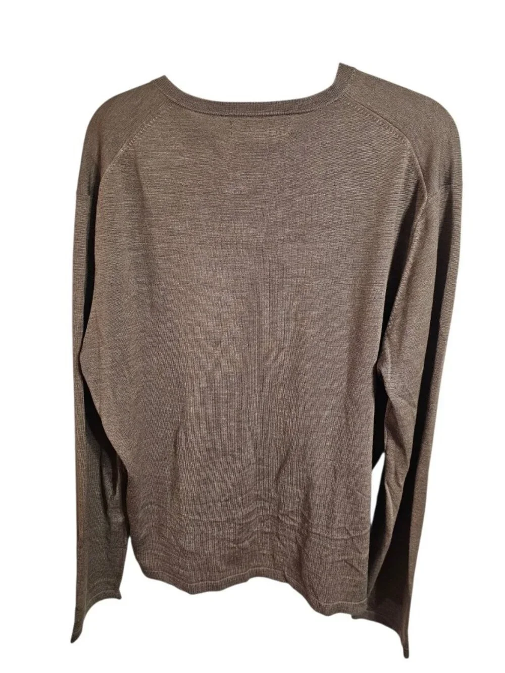 Banana Republic Mens Large Sweater Brown Silk Cotton Solid V-Neck Elevated Prep